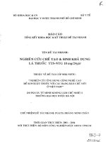 Nghiên cứu chế tạo và sinh khả dụng lá thuốc TTS NTG 10mg24h 