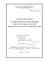 skkn Các biện pháp tăng cường phối hợp giữa GVCN và BCS lớp trong công tác quản lí lớp học bậc THPT