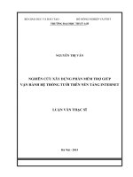Nghiên cứu xây dựng phần mềm trợ giúp vận hành hệ thống tưới trên nền tảng internet 