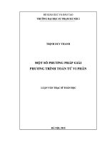 Luận văn một số phương pháp giải phương trình toán tử vi phân 