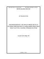 Giải pháp kinh tế   kỹ thuật trong quản lý tác động môi trường của hoạt động khai thác than vùng cẩm phả, tỉnh quảng ninh 