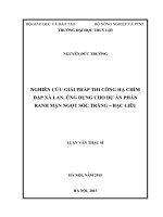 Nghiên cứu giải pháp thi công hạ chìm đập xà lan, ứng dụng cho dự án phân ranh mặn ngọt sóc trăng   bạc liêu 