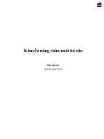 Khuyến nông chăn nuôi bò sữa