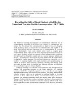 Enriching the Skills of Rural Students with Effective  Methods of Teaching English Language using LSRW Skills