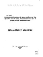Nghiên cứu nhu cầu hoạt động xết nghiệm và khả năng đáp ứng hiện thời về nhân lực thiết bị kỹ thuật của các trung tâm y tế dự phòng cấp tỉnh thành phố ở việt nam 