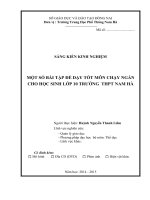 SKKN Một số bài tập để dạy tốt môn Chạy ngắn cho học sinh lớp 10 trường THPT Nam Hà