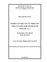 Nghiên cứu hiệu ứng từ nhiệt lớn trên các băng hợp kim heusler ni mn (sb,al,   ) 