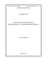 Giải pháp nâng cao hiệu quả đầu tư dự án thủy điện vừa và nhỏ trên địa bàn tỉnh sơn la 