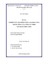 Nghiên cứu giải pháp nâng cao khả năng thắng thầu của công ty TNHH xây dựng phúc tiến 