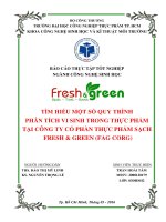 BCTT TÌM HIỂU MỘT SỐ QUY TRÌNH PHÂN TÍCH VI SINH TRONG THỰC PHẨM TẠI CÔNG TY CỔ PHẦN THỰC PHẨM SẠCH FRESH  GREEN (FAG CORG)