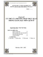 skkn ưu THẾ của PHƯƠNG PHÁP TRỰC QUAN TRONG GIẢNG dạy môn LỊCH sử