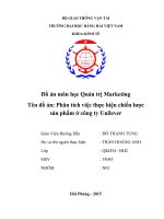 đồ án quản trị marketing : Phân tích việc thực hiện chiến lược sản phẩm ở công ty Unilever
