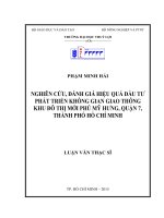 Nghiên cứu, đánh giá hiệu quả đầu tư phát triển không gian giao thông khu đô thị mới phú mỹ hưng, quận 7, thành phố hồ chí minh 