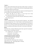 tìm hiểu Vitamin a và các tính chất