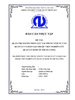 Báo cáo thực tập Quản trị nguồn nhân lực tại trung tâm tư vấn quản lý và đào tạo thuộc viện nghiên cứu quản lý kinh tế trung ương