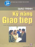 GIÁO TRÌNH kỹ NĂNG GIAO TIẾP   TH s CHU văn đức 