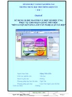 skkn sử DỤNG SLIDE MASTER VÀ một số HIỆU ỨNG PHỤC VỤ CHO SOẠN GIẢNG TIẾT HỌC RÈN LUYỆN KĨ NĂNG LÀM văn NGHỊ LUẬN XA  