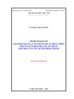 Giải pháp quản lý xây dựng dự án phát triển nhà ở tại TP  HCM qua dự án nhà ở thị trấn tân túc huyện bình chánh 