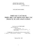 skkn THIẾT kế và sử DỤNG PHIẾU học tập TRONG dạy học tác PHẨM tự sự lớp 12 BAN cơ bản