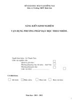 skkn vận dụng phương pháp dạy học theo nhóm nhỏ ở trên lớp trong dạy học tiếng anh – THPT 