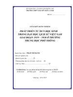 skkn PHÁT TRIỂN tư DUY học SINH TRONG dạy học LỊCH sử VIỆT NAM GIAI đoạn 1919 – 1930 ở TRƯỜNG TRUNG học PHỔ THÔNG 