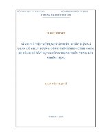 Đánh giá việc sử dụng cát biển, nước mặn và quản lý chất lượng công trình trong thi công bê tông để xây dựng công trình trên vùng đất nhiễm mặn 