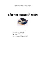 Bài thu hoạch thực tập Sư phạm Mầm non