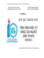 Kết quả khảo sát tình hình đầu tư vàng tại TP HCM