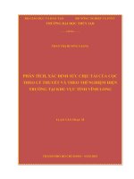 Phân tích, xác định sức chịu tải của cọc theo lý thuyết và theo thí nghiệm hiện trường tại khu vực tỉnh vĩnh long 