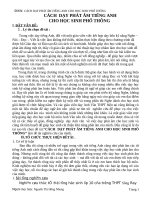 SKKN CÁCH dạy PHÁT âm TIẾNG ANH CHO học SINH PHỔ THÔNG