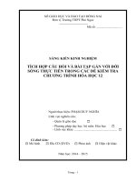 skkn TÍCH HỢP CÂU HỎI VÀ BÀI TẬP GẮN VỚI ĐỜI SỐNG THỰC TIỄN TRONG CÁC ĐỀ KIỂM TRA CHƯƠNG TRÌNH HÓA HỌC 12.
