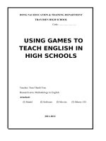 skkn USING GAMES TO TEACH ENGLISH IN HIGH SCHOOLS  