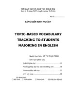 skkn TOPIC BASED VOCABULARY TEACHING TO STUDENTS MAJORING IN ENGLISH  