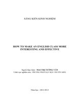 skkn HOW TO MAKE AN ENGLISH CLASS MORE INTERESTING AND EFFECTIVE 