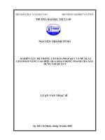 Nghiên cứu hệ thống văn bản pháp quy và đề xuất giải pháp nâng cao hiệu quả hoạt động thanh tra xây dựng tại quận 9 
