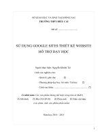 skkn sử DỤNG GOOGLE SITES THIẾT kế WEBSITE hỗ TRỢ dạy học