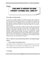 skkn some ways to improve the weak students’ listening skill   grade 10th