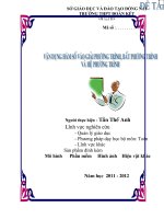 skkn vận DỤNG hàm số vào VIỆC GIẢI PHƯƠNG TRÌNH, bất PHƯƠNG TRÌNH và hệ PHƯƠNG TRÌNH  