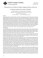 Characteristics of an Effective English Language Teacher as Perceived