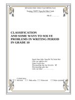 skkn CLASSIFICATION AND SOME WAYS TO SOLVE PROBLEMS IN WRITING PERIOD IN GRADE 10 