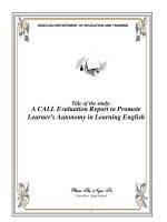 skkn a CALL evaluation report to promote learner’s autonomy in learning english  