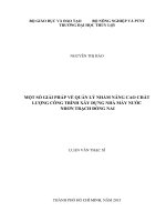 Một số giải pháp về quản lý nhằm nâng cao chất lượng công trình xây dựng nhà máy nước nhơn trạch đồng nai 