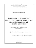 Nghiên cứu ảnh hưởng của khuyết tật lên tính chất đàn hồi của si bằng phương pháp thống kê mômen (LV01753) 