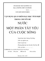skkn VẬN DỤNG QUAN ĐIỂM DẠY HỌC TÍCH HỢP TRONG CHUYÊN ĐỀ NƯỚC MỘT PHẦN TẤT YẾU CỦA CUỘC SỐNG.