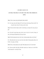 Câu hỏi, đề thi, đáp án kỹ thuật thi công và tổ chức thi công