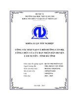 Khóa luận quản trị nhân lực: Công tác đào tạo và bồi dưỡng cán bộ, công chức của ủy ban nhân dân huyện cẩm xuyên   tỉnh hà tĩnh