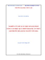 Nghiên cứu đề xuất một số giải pháp nâng cao hiệu quả triển khai dự án thủy lợi phước hòa bằng nguồn vốn ODA 