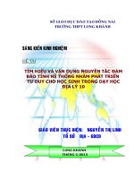 skkn tìm HIỂU và vận DỤNG NGUYÊN tắc đảm bảo TÍNH hệ THỐNG NHẰM PHÁT TRIỂN tư DUY CHO học SINH TRONG dạy học địa lý 10  