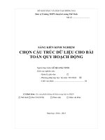 skkn CHỌN cấu TRÚC dữ LIỆU CHO bài TOÁN QUY HOẠCH ĐỘNG 