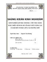 skkn KINH NGHIỆM GIÚP học SINH học 1 TIẾT THỰC HÀNH được NHIỀU nội DUNG mà vẫn đạt CHẤT LƯỢNG CAO của bộ môn TIN học lớp 12 tại TRƯỜNG THPT